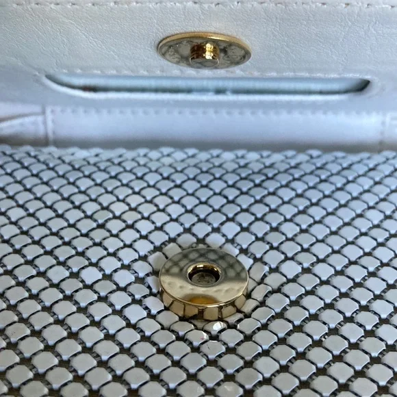 WHITING and DAVIS INT’L wh. enamel pieced metal clutch or shoulder bag $39 - Picture 10 of 12